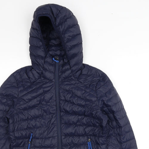 DECATHLON Womens Blue Quilted Jacket Size XS Zip