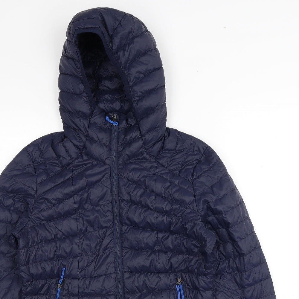 DECATHLON Womens Blue Quilted Jacket Size XS Zip