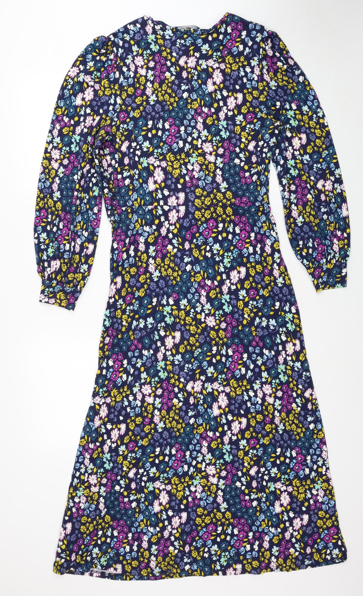 NEXT Womens Multicoloured Floral Viscose A-Line Size 12 Round Neck Pullover