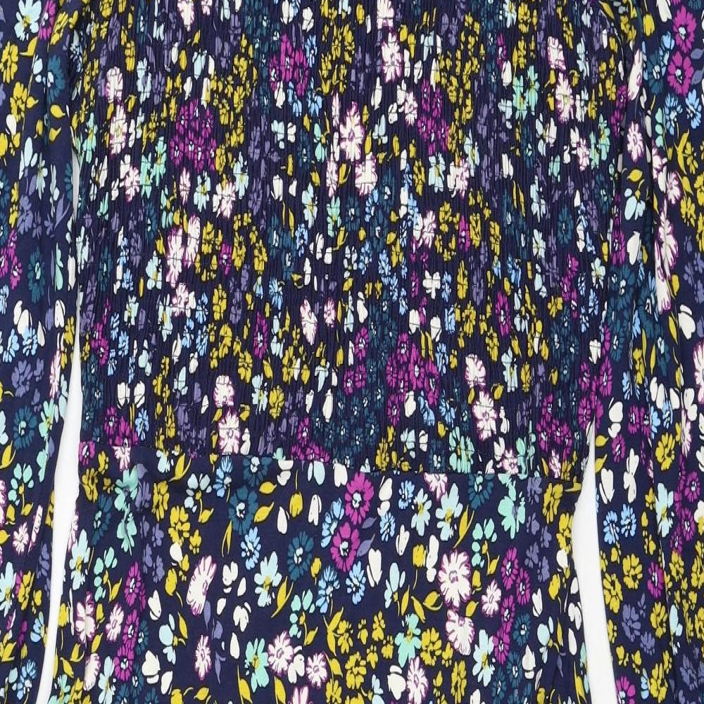 NEXT Womens Multicoloured Floral Viscose A-Line Size 12 Round Neck Pullover