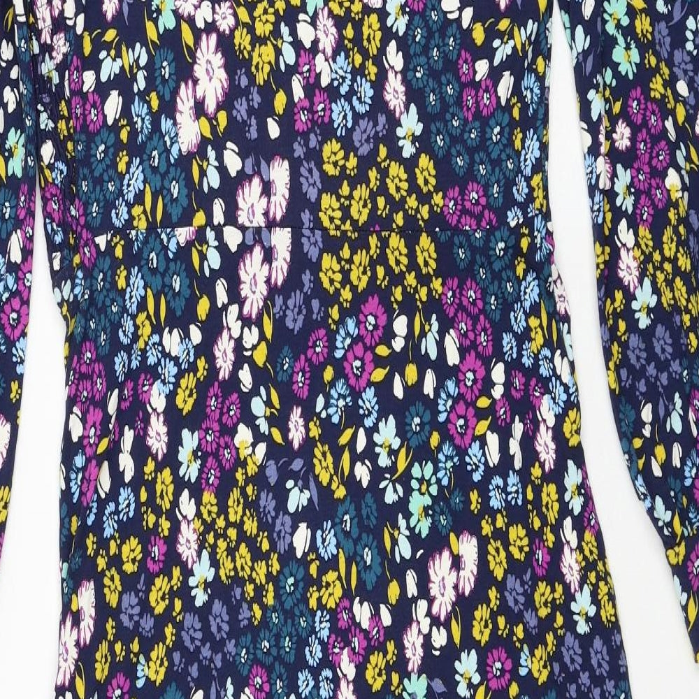 NEXT Womens Multicoloured Floral Viscose A-Line Size 12 Round Neck Pullover