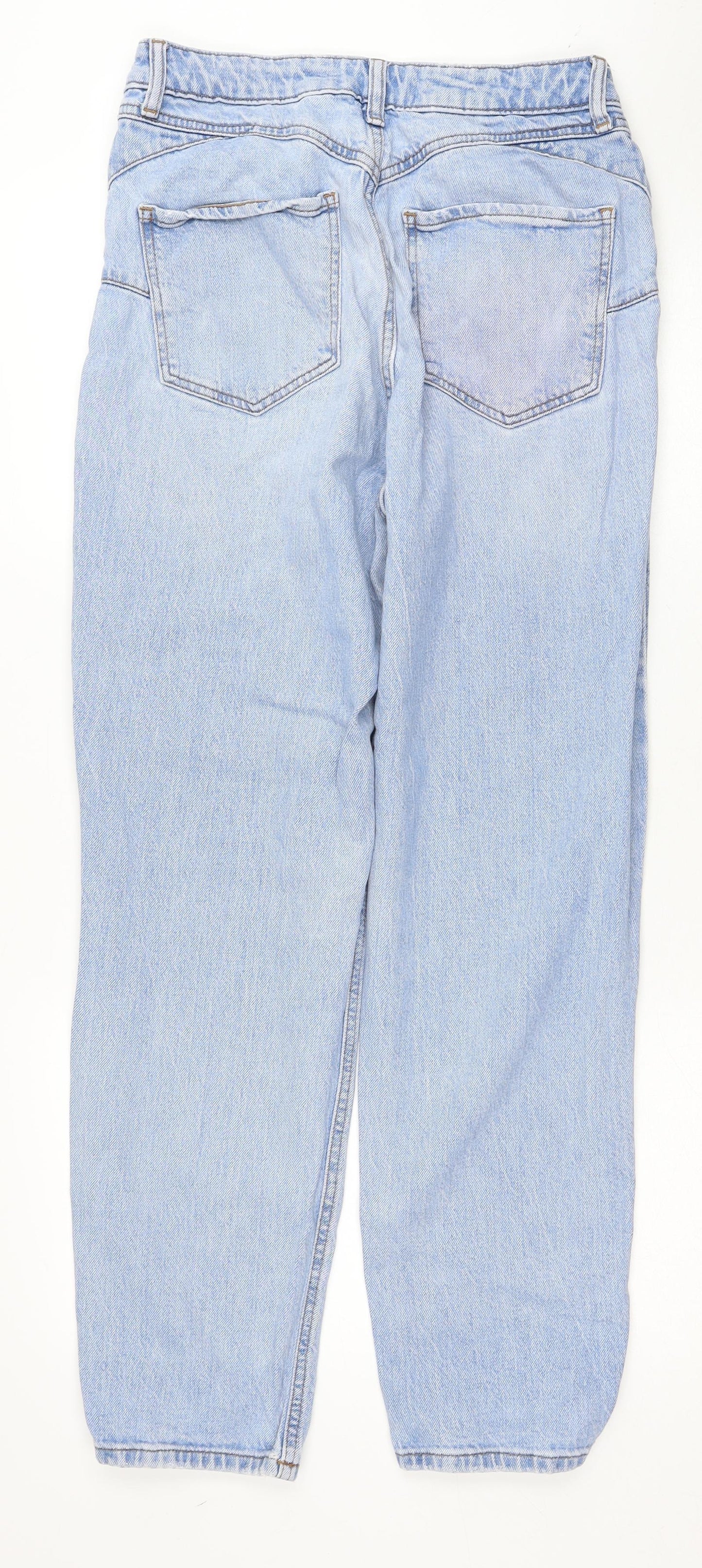 New Look Womens Blue Cotton Straight Jeans Size 10 Regular Zip