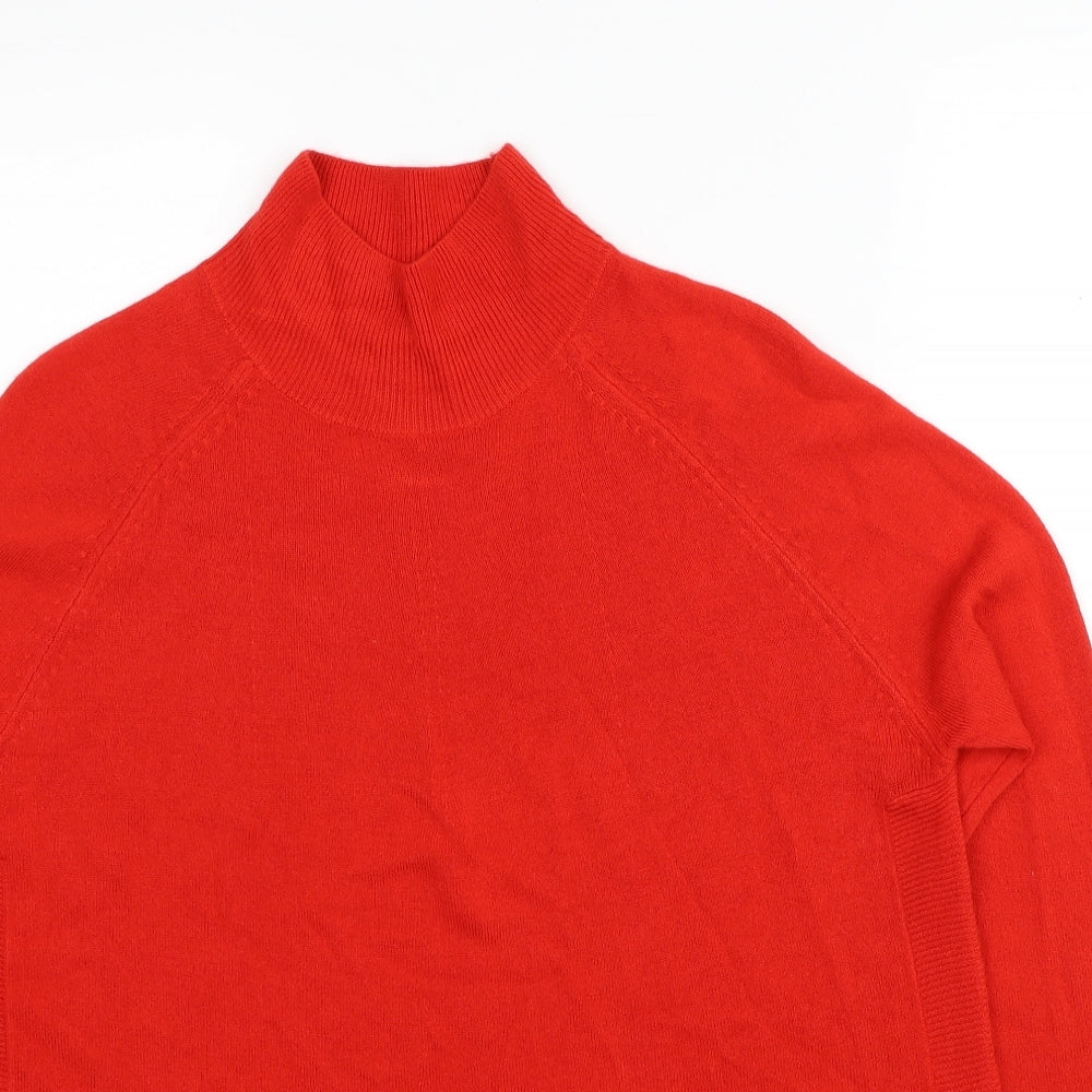 Marks and Spencer Womens Red High Neck Acrylic Pullover Jumper Size S