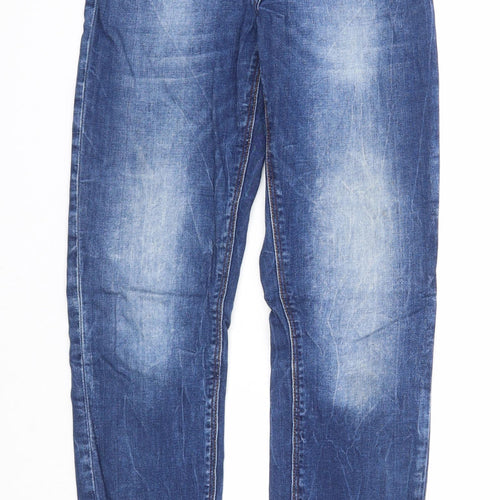 Papaya Womens Blue Cotton Straight Jeans Size 8 Regular Zip
