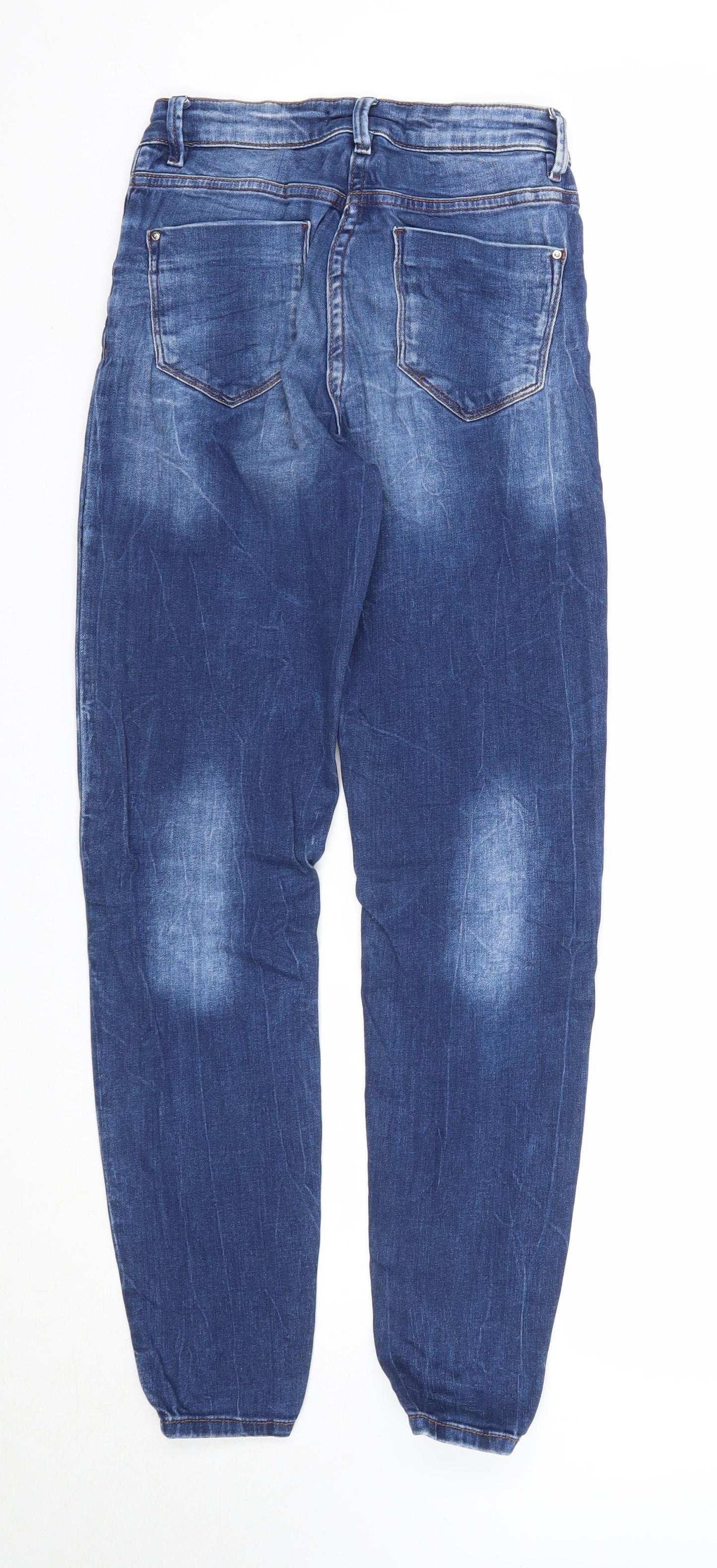 Papaya Womens Blue Cotton Straight Jeans Size 8 Regular Zip