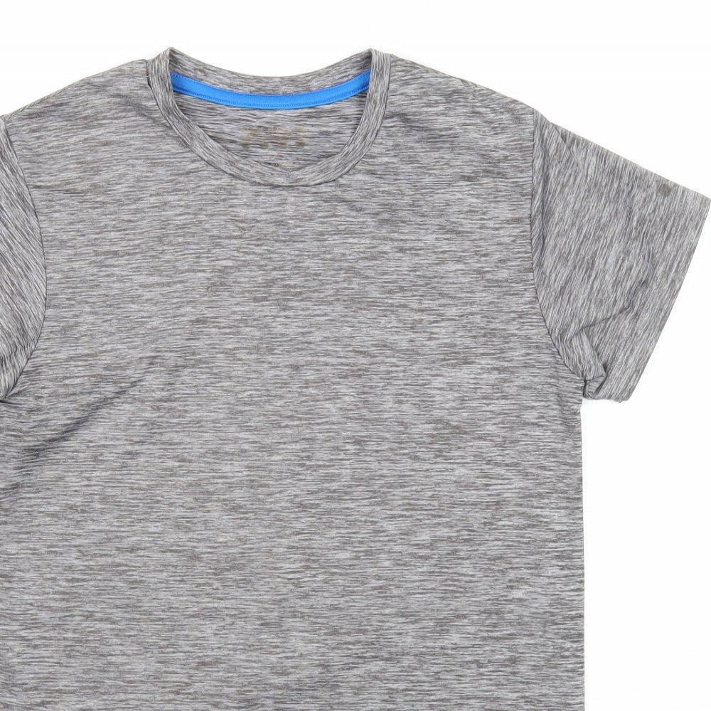 Souluxe Boys Grey Polyester Pullover T-Shirt Size 10-11 Years Crew Neck Pullover