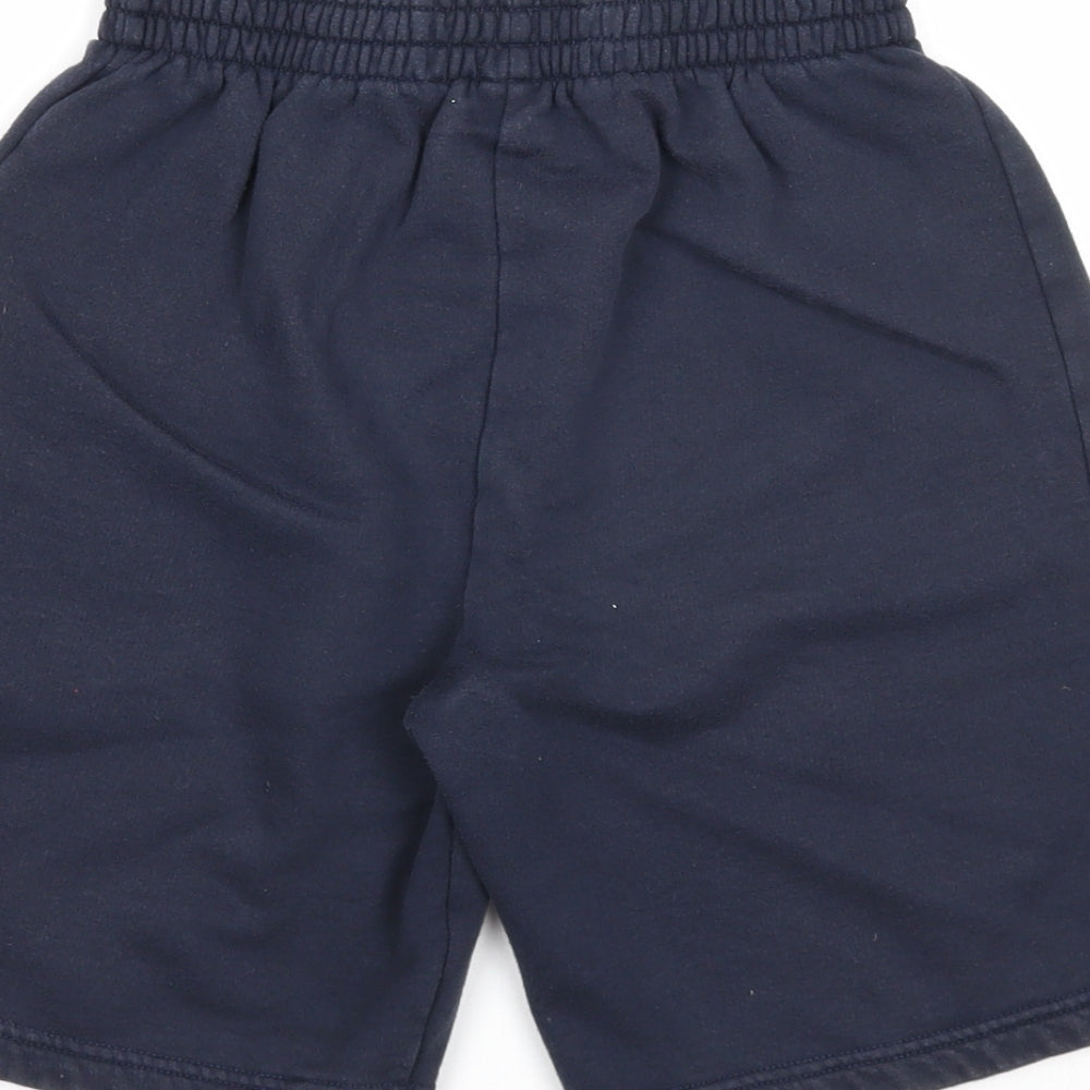 TU Boys Blue Cotton Sweat Shorts Size 11 Years Regular Drawstring