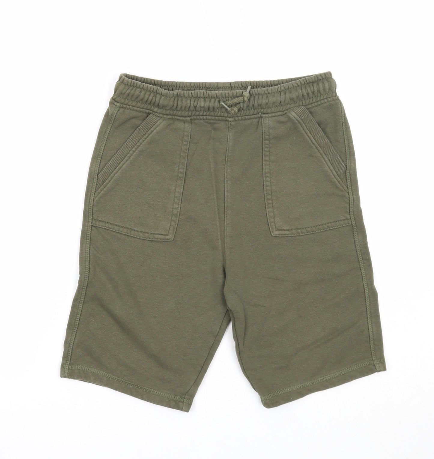 TU Boys Green Cotton Sweat Shorts Size 11 Years Regular Drawstring