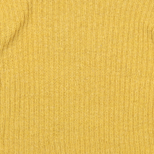 New Look Womens Yellow Round Neck Acrylic Pullover Jumper Size M