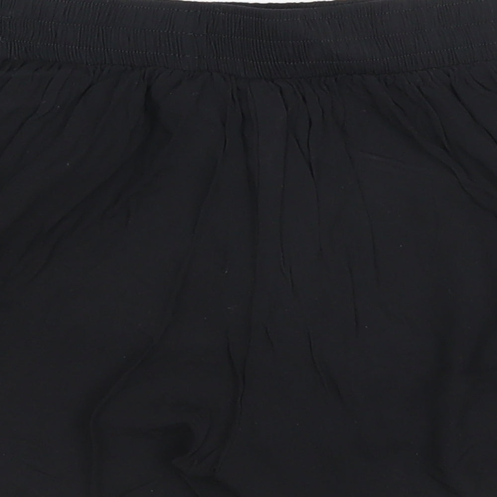 Preworn Girls Black Viscose Sweat Shorts Size M Regular - Lace Detail