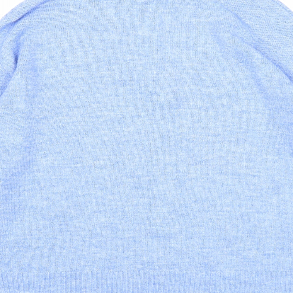 Nutmeg Womens Blue V-Neck Acrylic Pullover Jumper Size 8