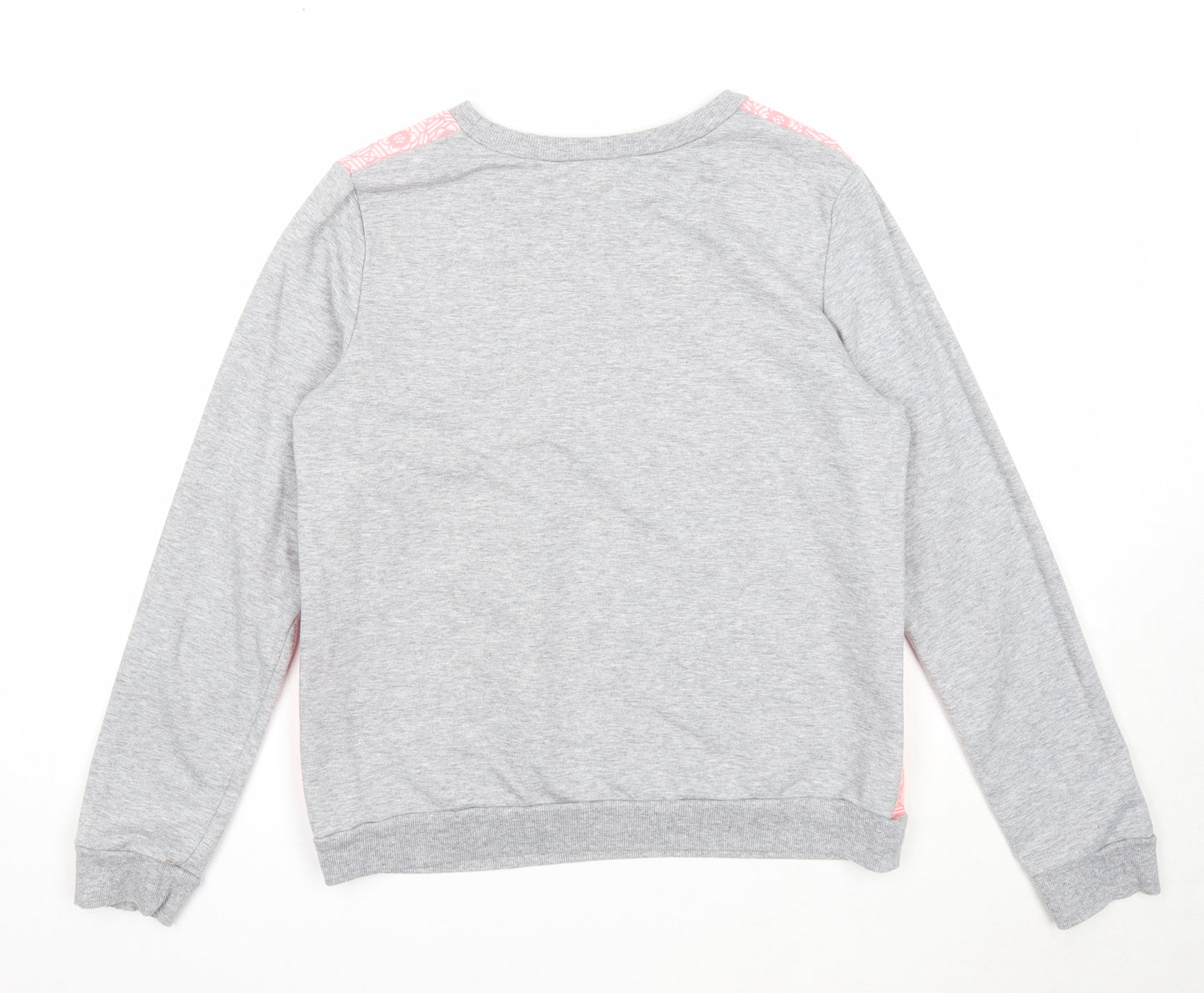 Atmosphere Womens Grey Geometric Polyester Pullover Sweatshirt Size 12 Pullover