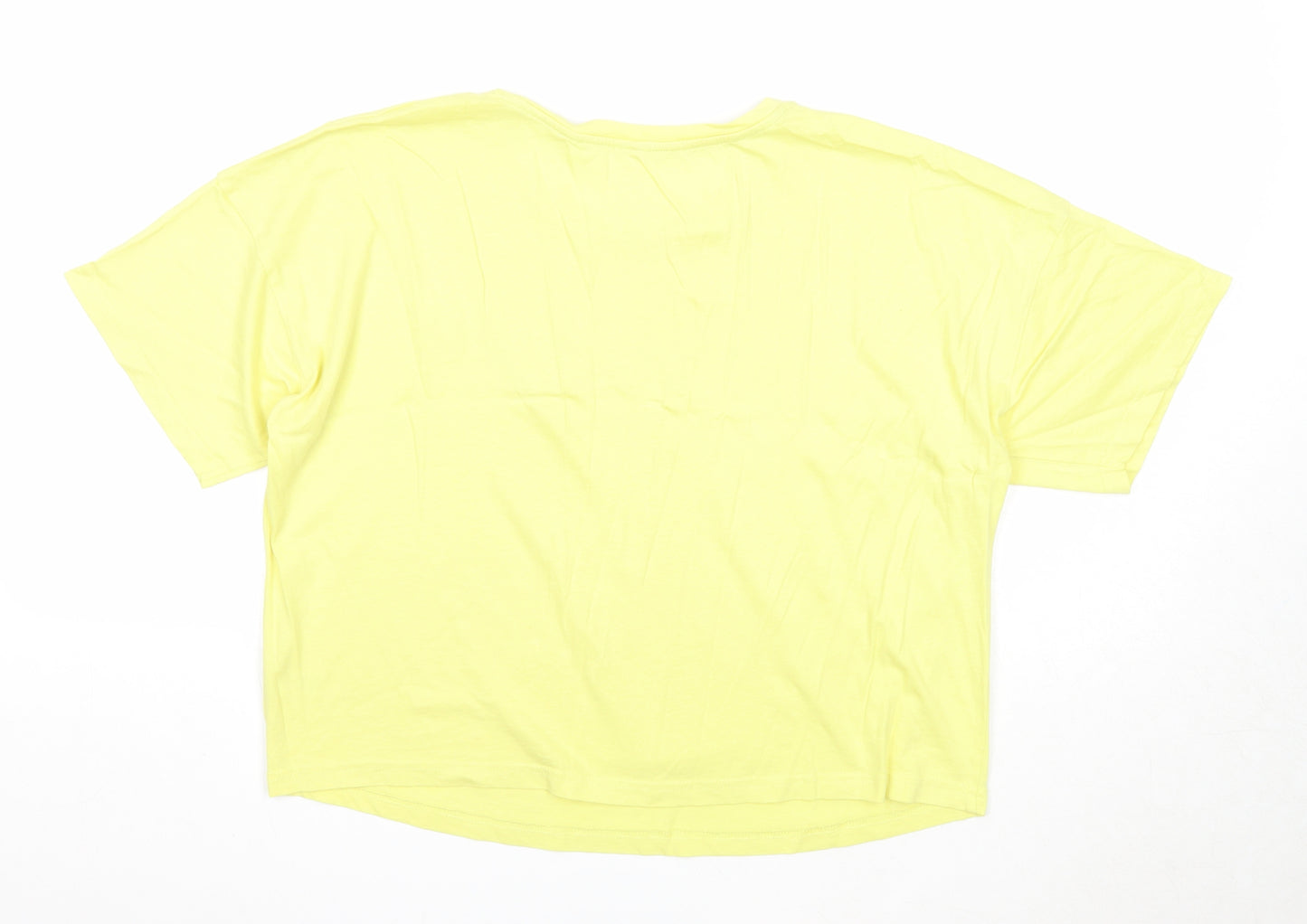 George Womens Yellow Cotton Basic T-Shirt Size 12 Round Neck - Love Me