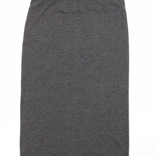 Boohoo Womens Grey Viscose Straight & Pencil Skirt Size 10