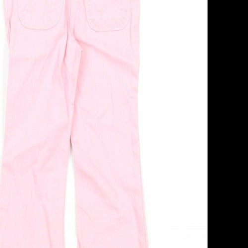Vertbaudet Girls Pink Cotton Bootcut Jeans Size 3 Years Regular Zip