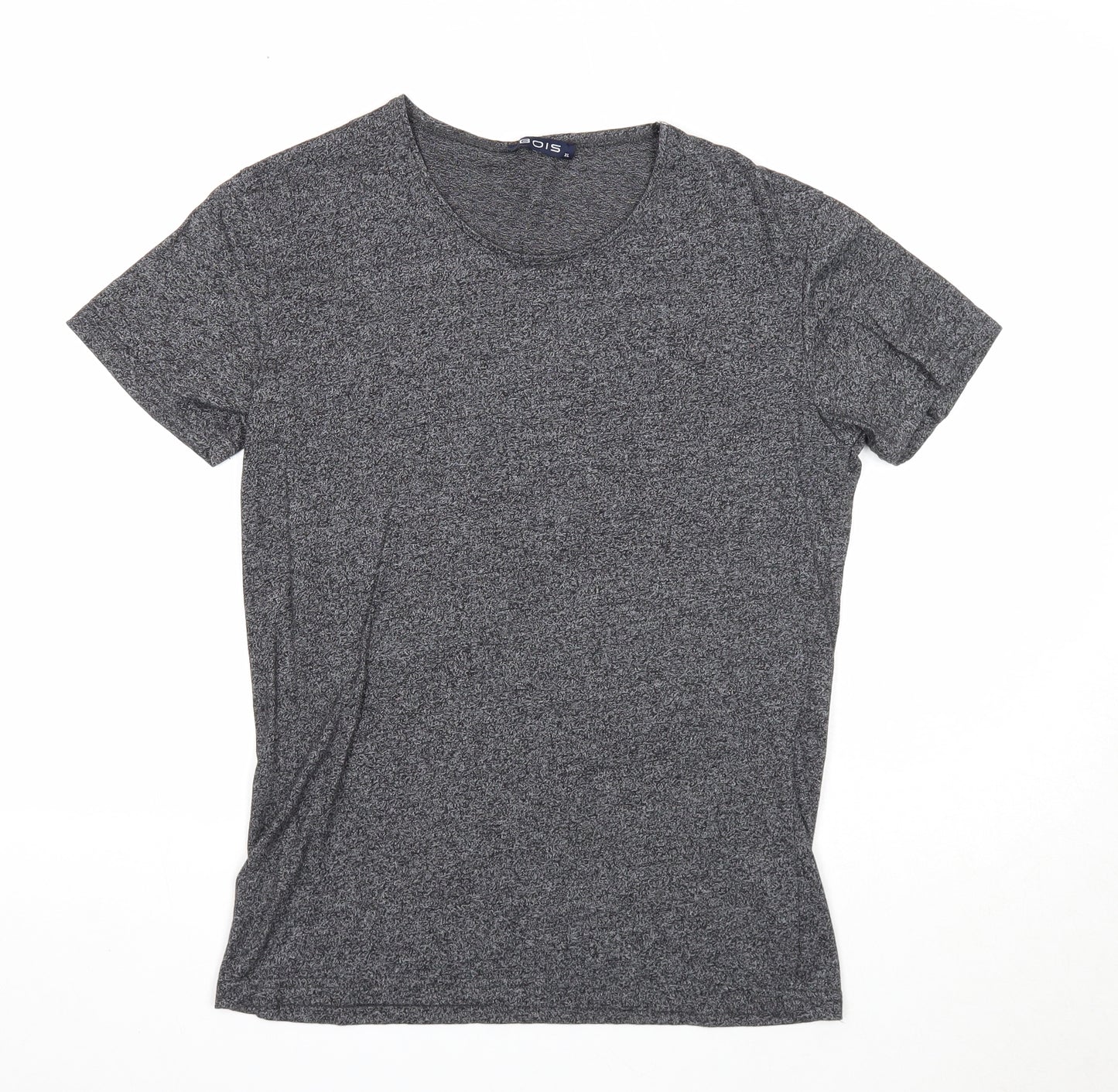 Bois Womens Grey Cotton Basic T-Shirt Size XL Round Neck