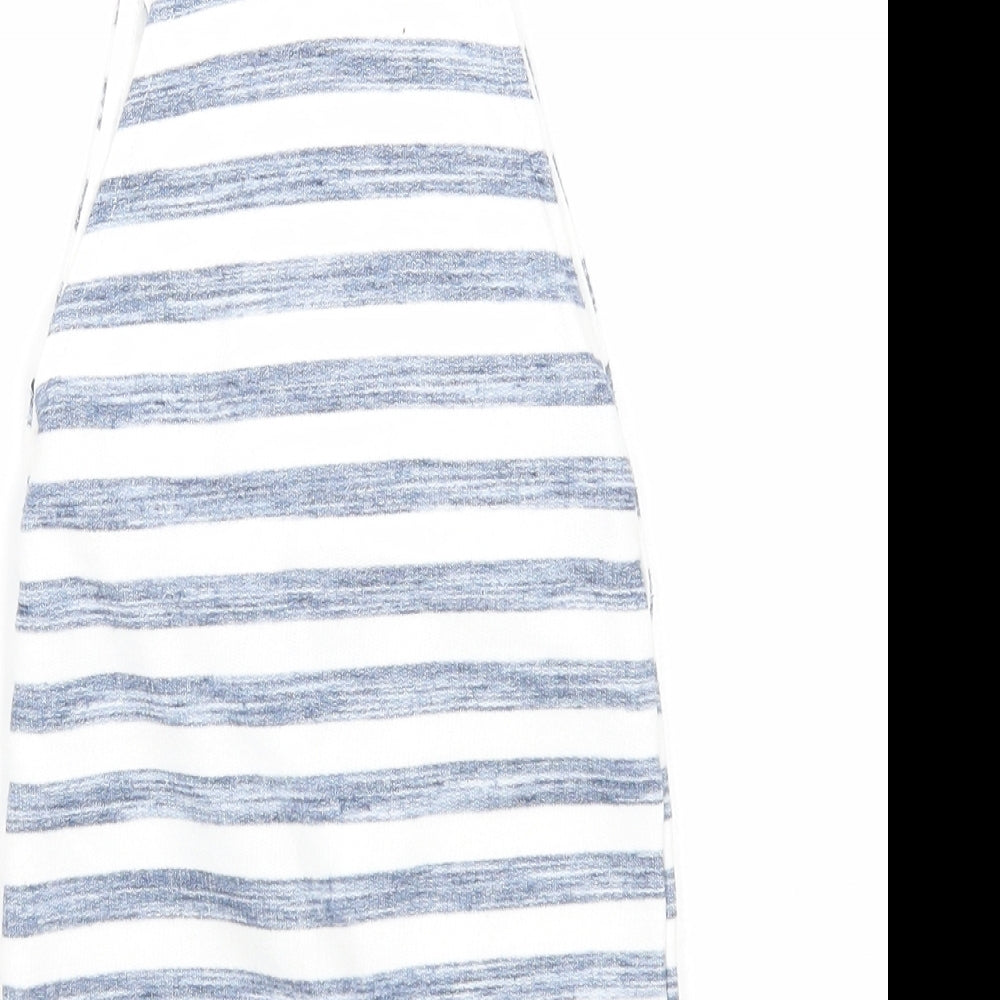 Primark Boys Blue Striped Polyester Dungaree One-Piece Size 6-9 Months Snap - Lion Print