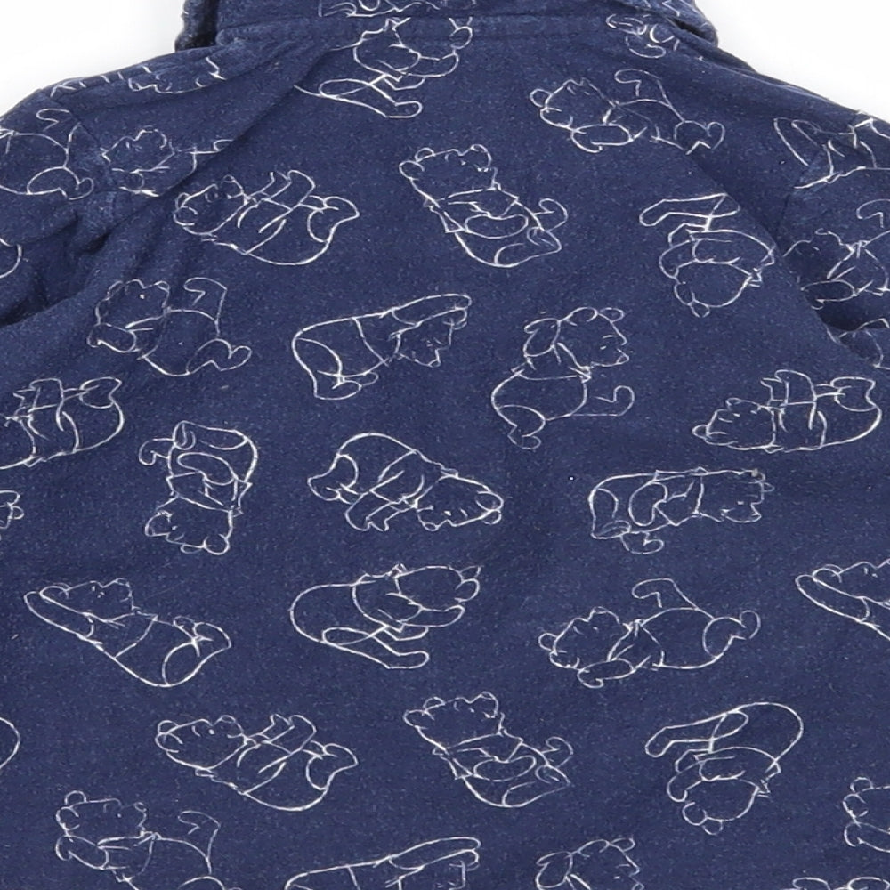 George Boys Blue Geometric Cotton Basic Button-Up Size 12-18 Months Collared Button - Winnie the Pooh