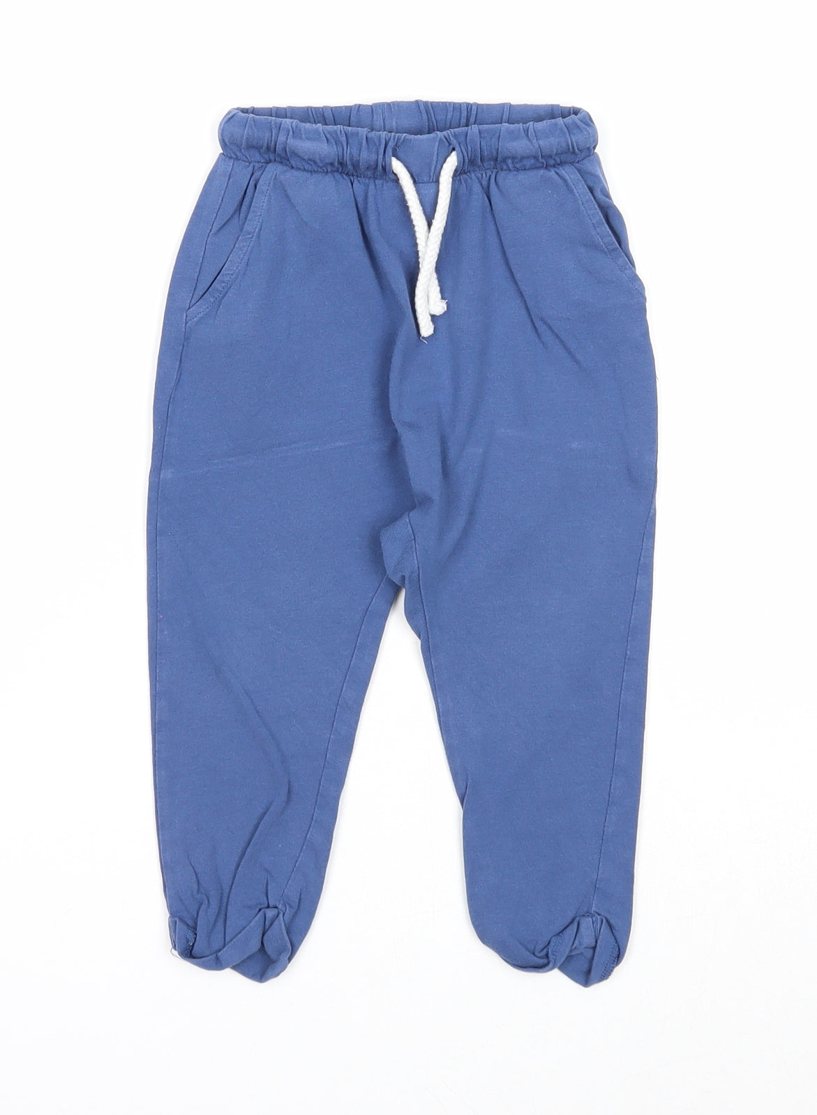 H&M Boys Blue Cotton Jogger Trousers Size 12-18 Months Pullover