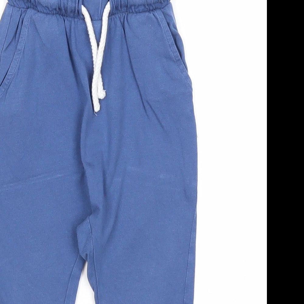 H&M Boys Blue Cotton Jogger Trousers Size 12-18 Months Pullover