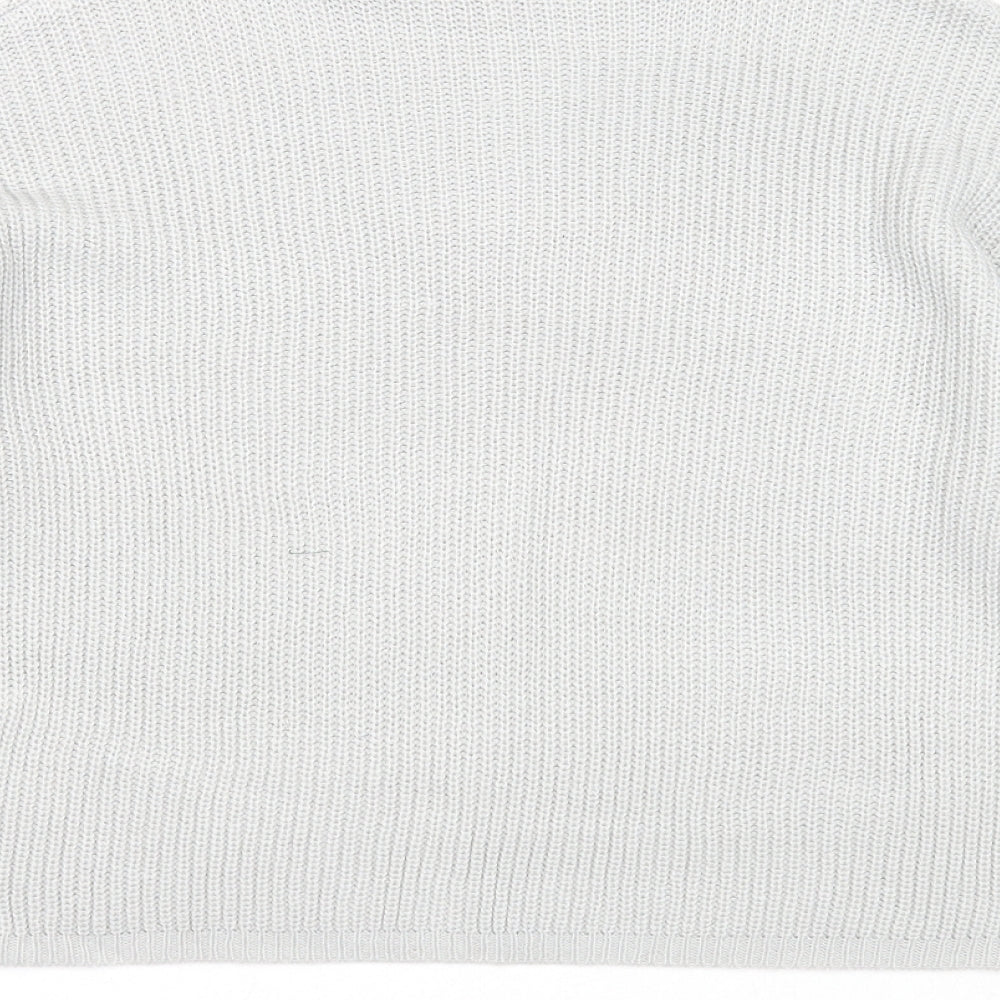 Brave Soul Womens Grey Mock Neck Acrylic Pullover Jumper Size M