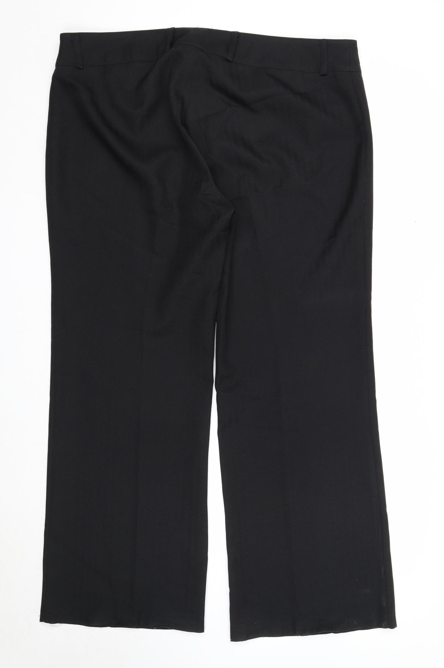 F&F Womens Black Polyester Trousers Size 20 Regular Zip