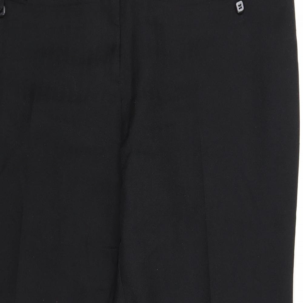 F&F Womens Black Polyester Trousers Size 20 Regular Zip