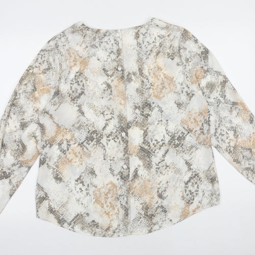New Look Womens Multicoloured Animal Print Polyester Basic Blouse Size 14 Boat Neck - Snake Print