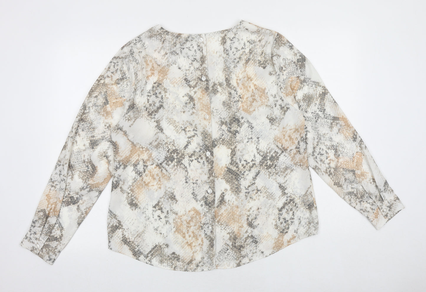 New Look Womens Multicoloured Animal Print Polyester Basic Blouse Size 14 Boat Neck - Snake Print