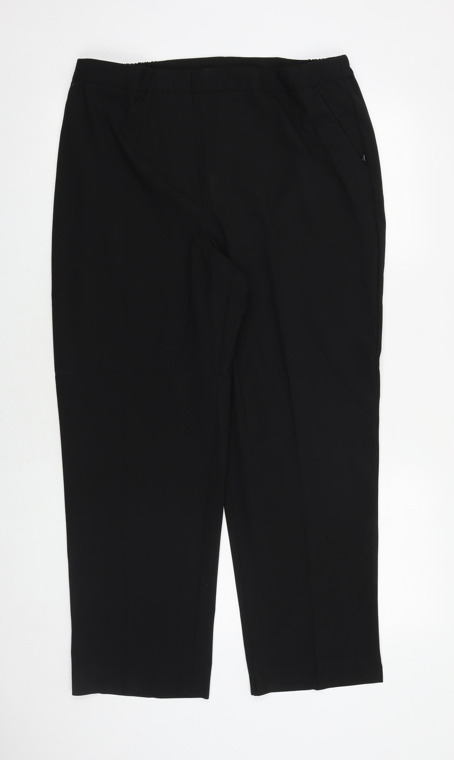 Warehouse Womens Black Polyester Trousers Size 18 Regular - Zipped Pockets