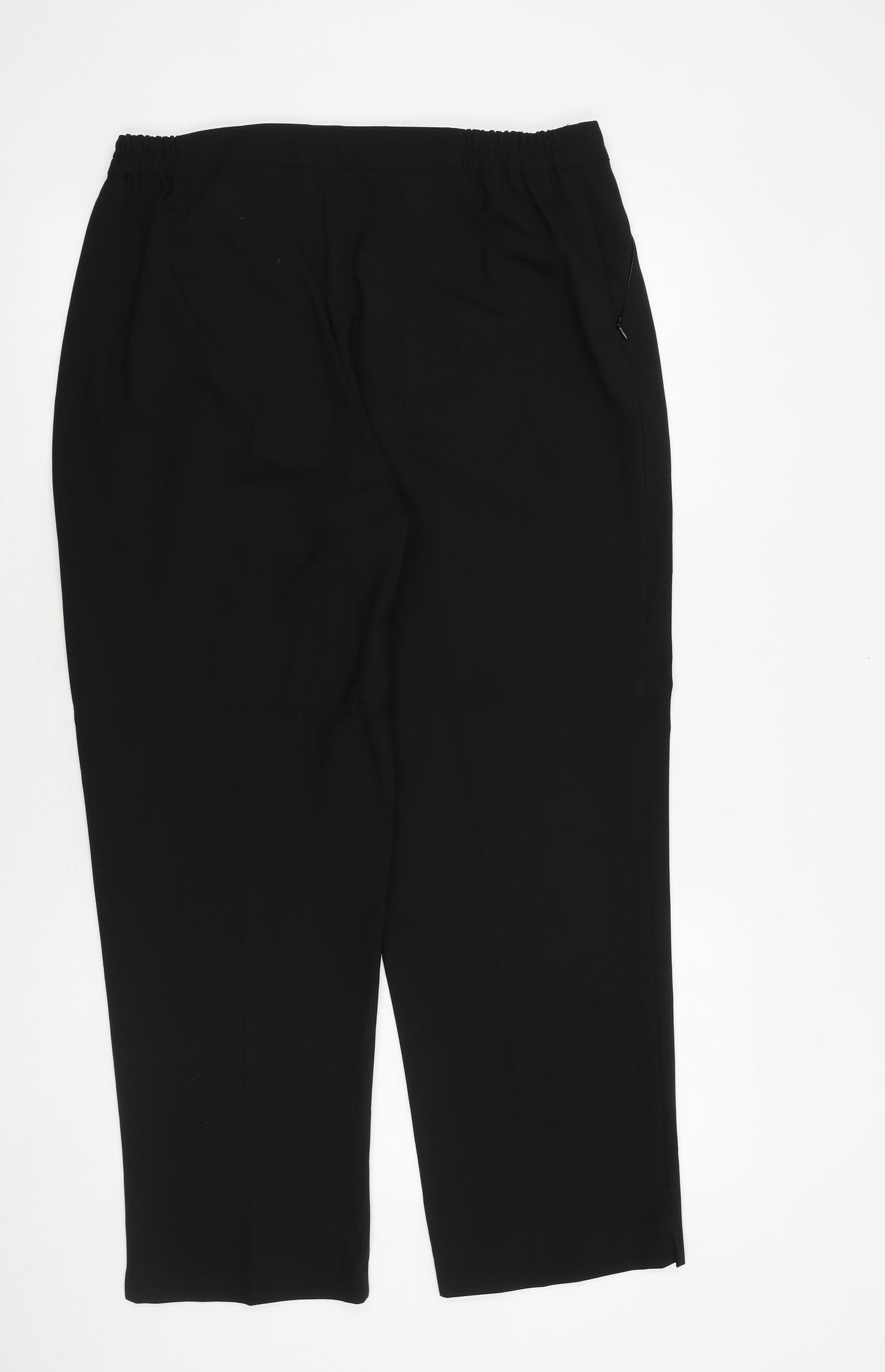 Warehouse Womens Black Polyester Trousers Size 18 Regular - Zipped Pockets
