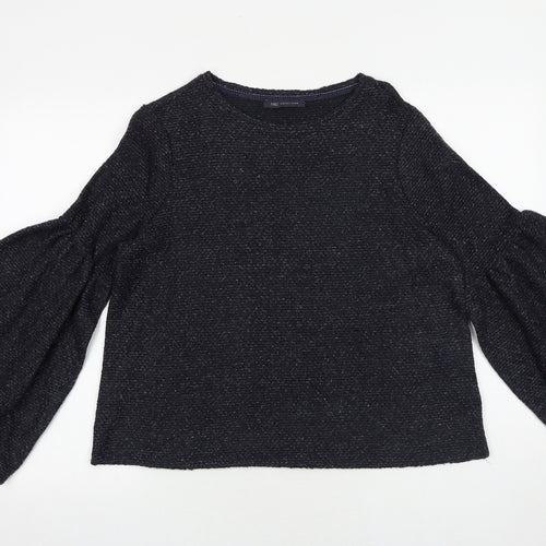 Marks and Spencer Womens Blue Round Neck Polyester Pullover Jumper Size 14