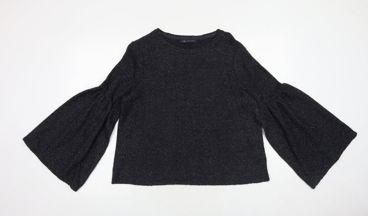 Marks and Spencer Womens Blue Round Neck Polyester Pullover Jumper Size 14