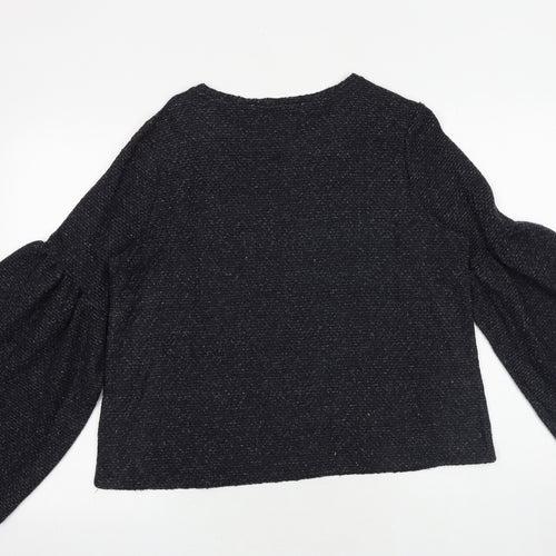 Marks and Spencer Womens Blue Round Neck Polyester Pullover Jumper Size 14