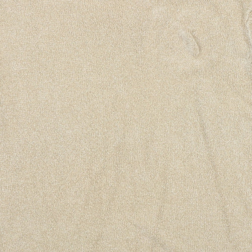 Marks and Spencer Womens Beige Round Neck Viscose Pullover Jumper Size 14