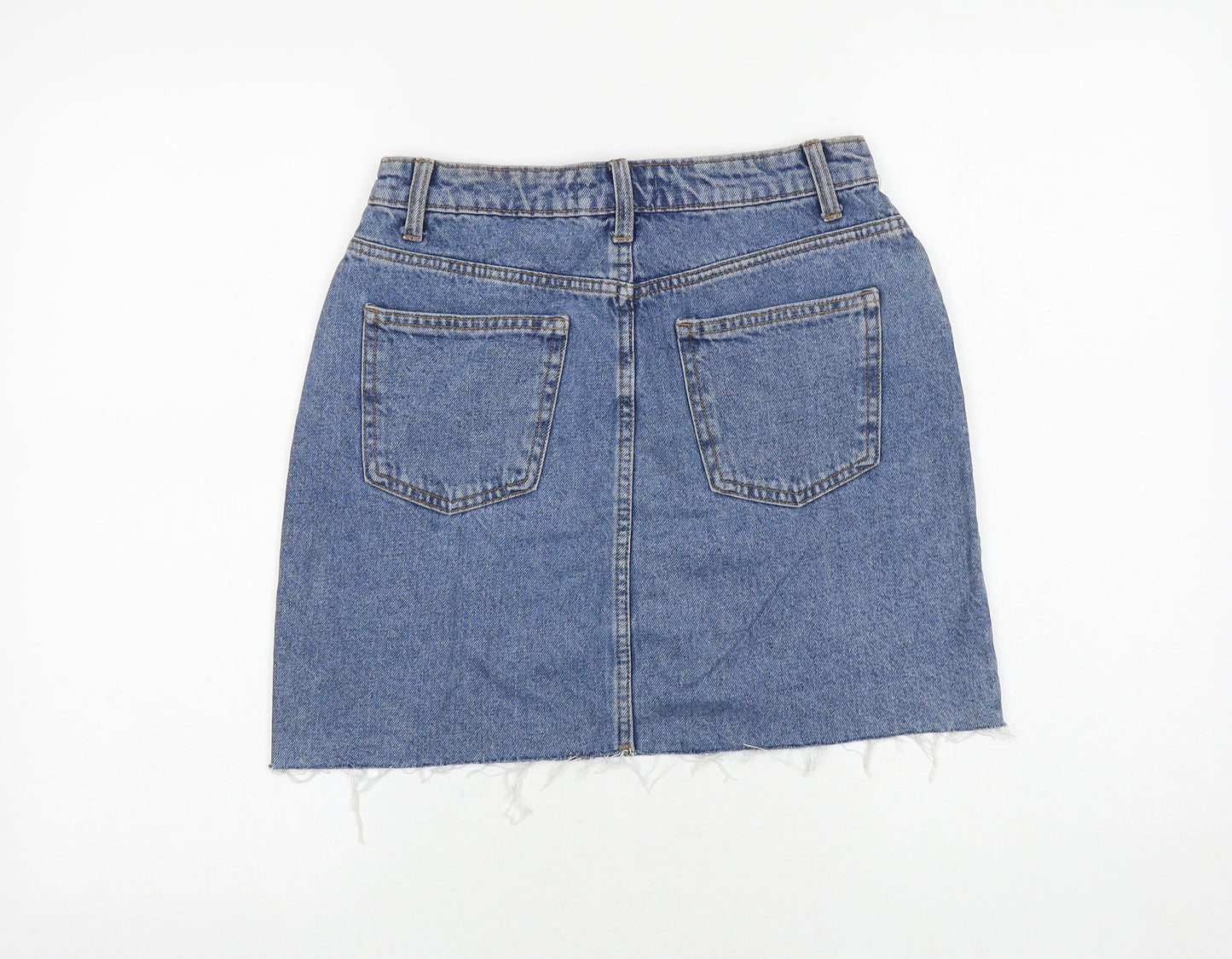Denim & Co. Womens Blue Cotton Bandage Skirt Size 8 Zip