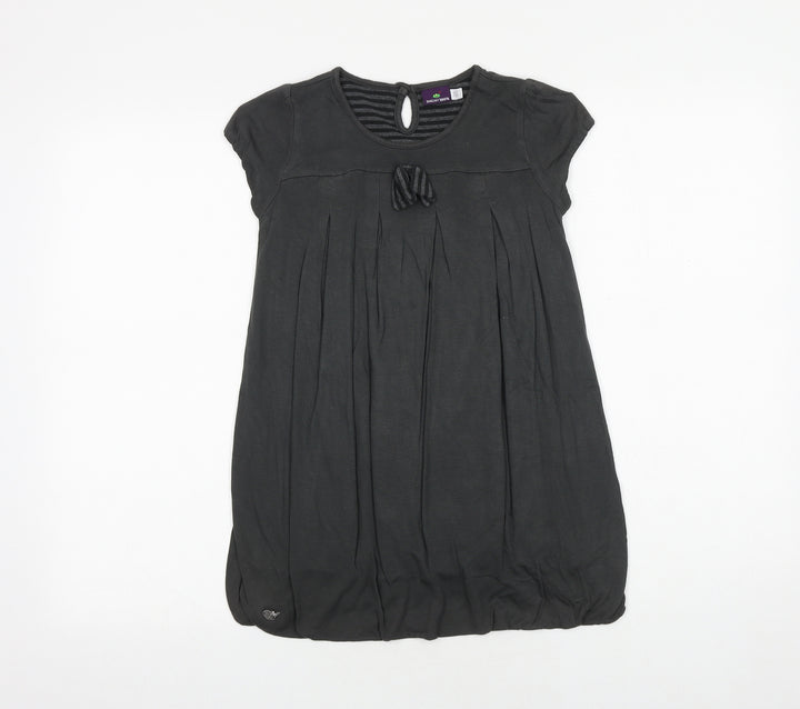 Sergent Major Girls Grey Polyester A-Line Size 7 Years Round Neck Button