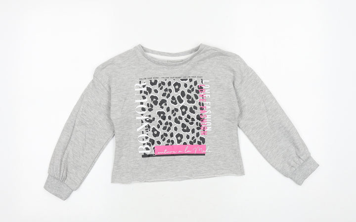 Matalan Girls Grey Viscose Pullover Sweatshirt Size 6 Years Pullover - Bonjour