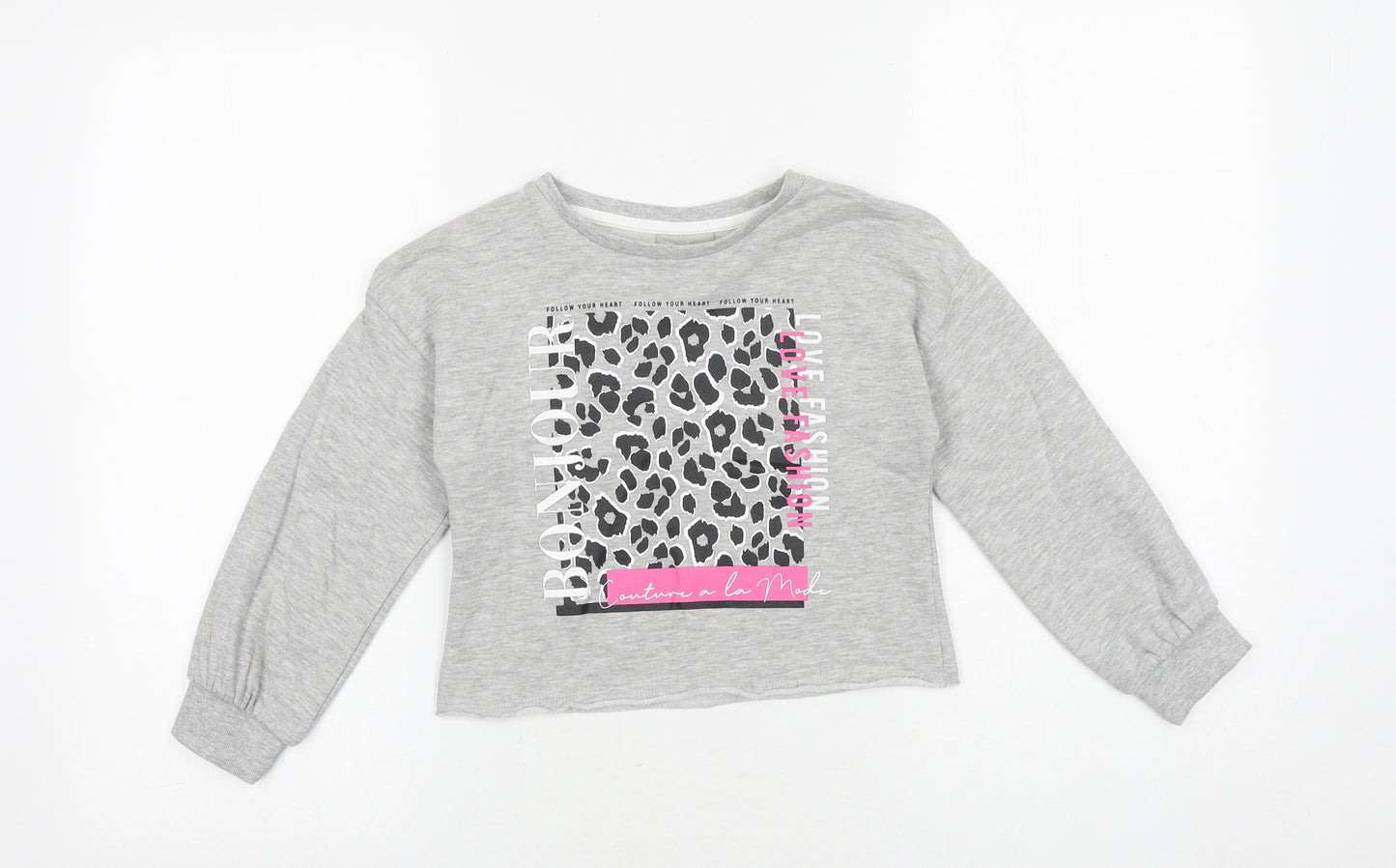 Matalan Girls Grey Viscose Pullover Sweatshirt Size 6 Years Pullover - Bonjour