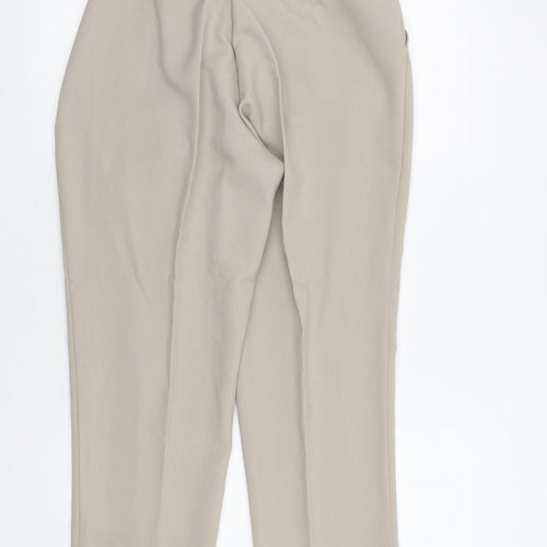 Damart Womens Beige Polyester Trousers Size 12 Regular Button