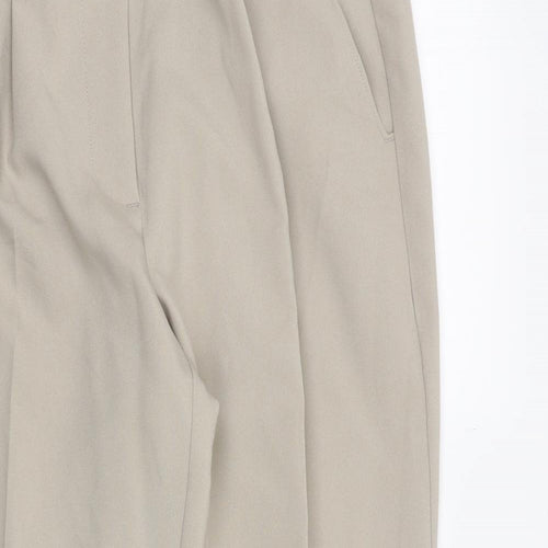 Damart Womens Beige Polyester Trousers Size 12 Regular Button