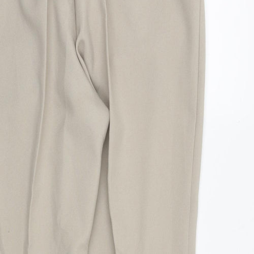 Damart Womens Beige Polyester Trousers Size 12 Regular Button