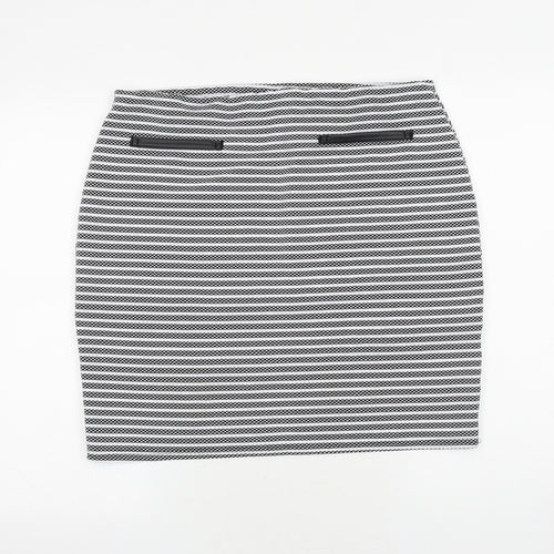 Originals Womens Black Striped Polyester Bandage Skirt Size M