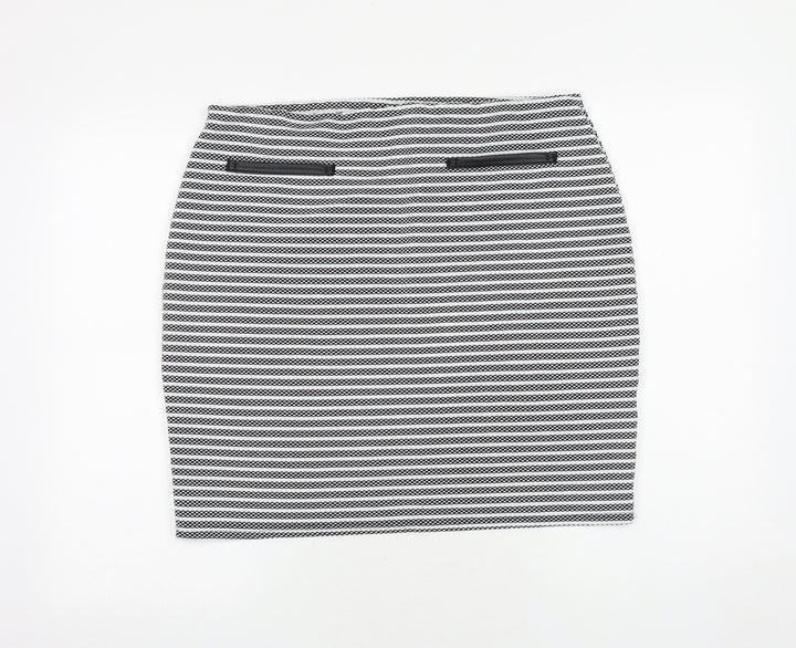 Originals Womens Black Striped Polyester Bandage Skirt Size M
