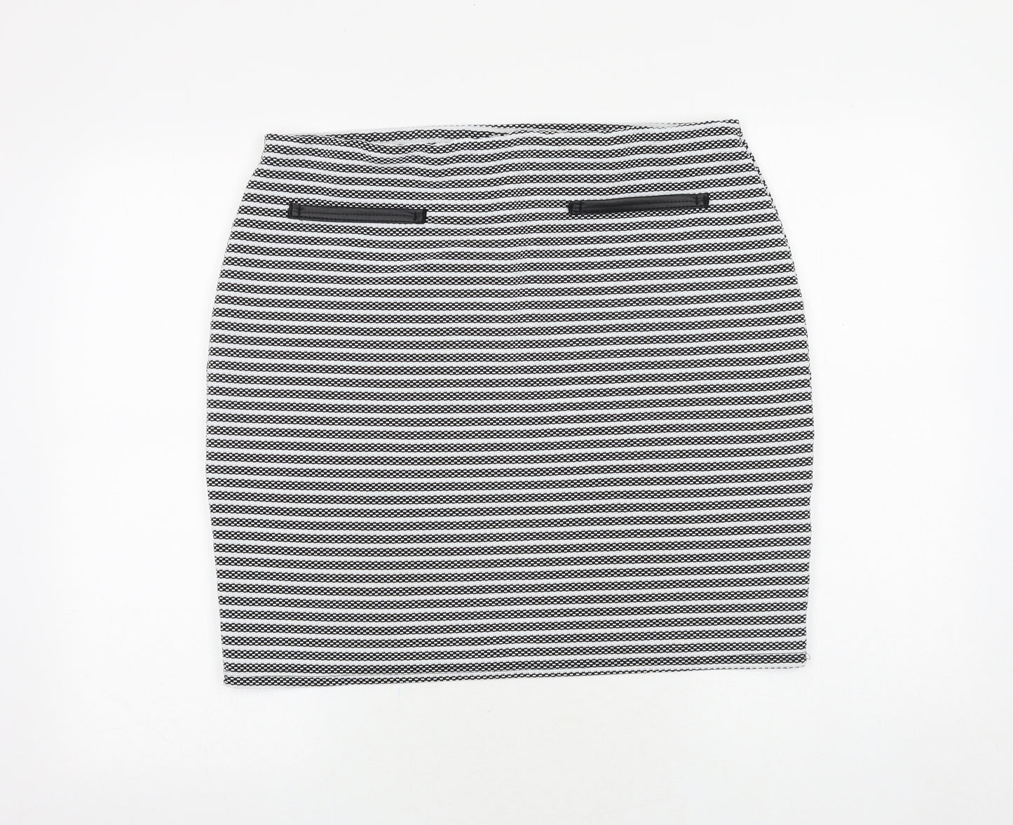 Originals Womens Black Striped Polyester Bandage Skirt Size M
