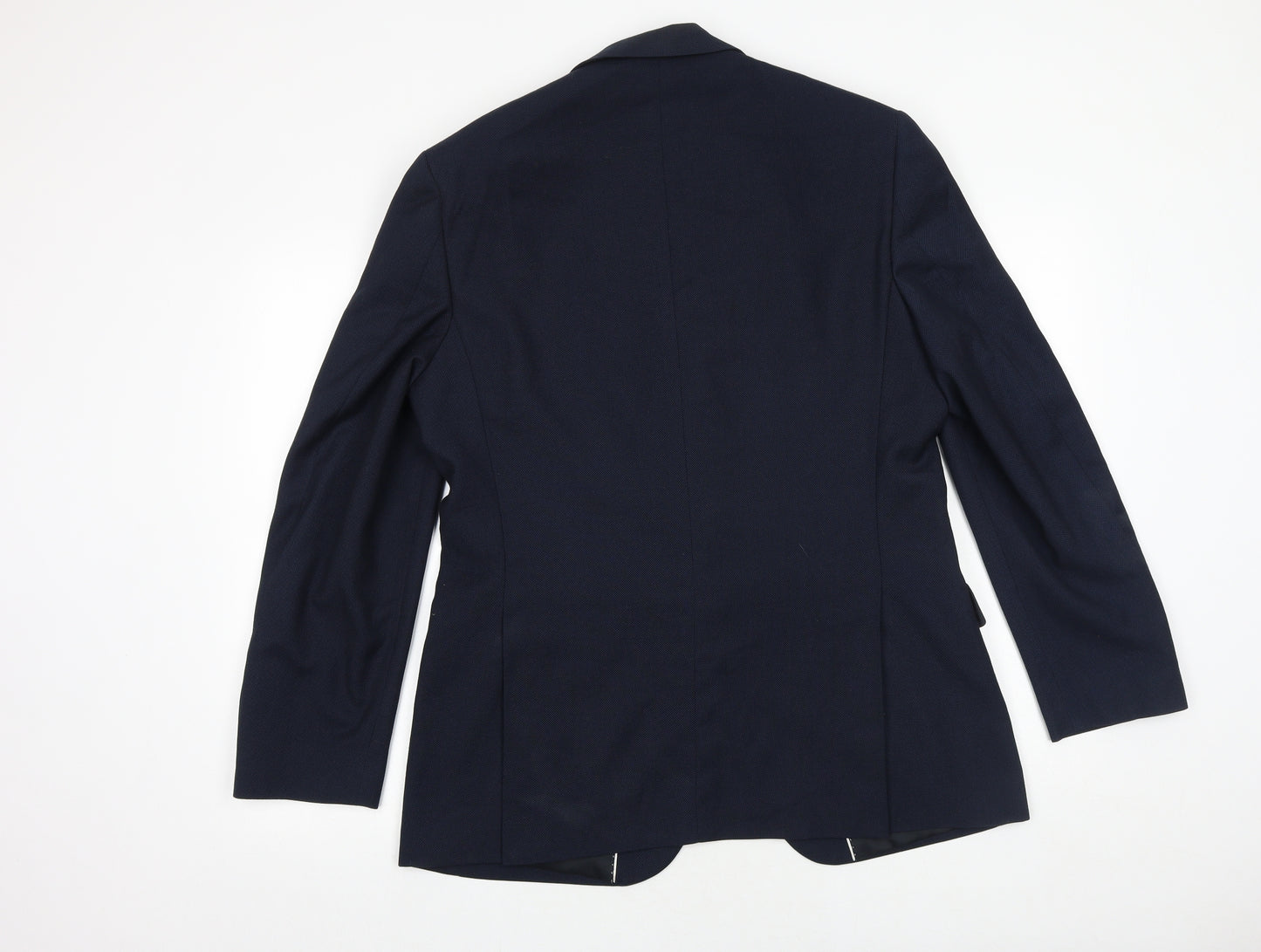 Dehavilland Mens Blue Polyester Jacket Suit Jacket Size 40 Regular