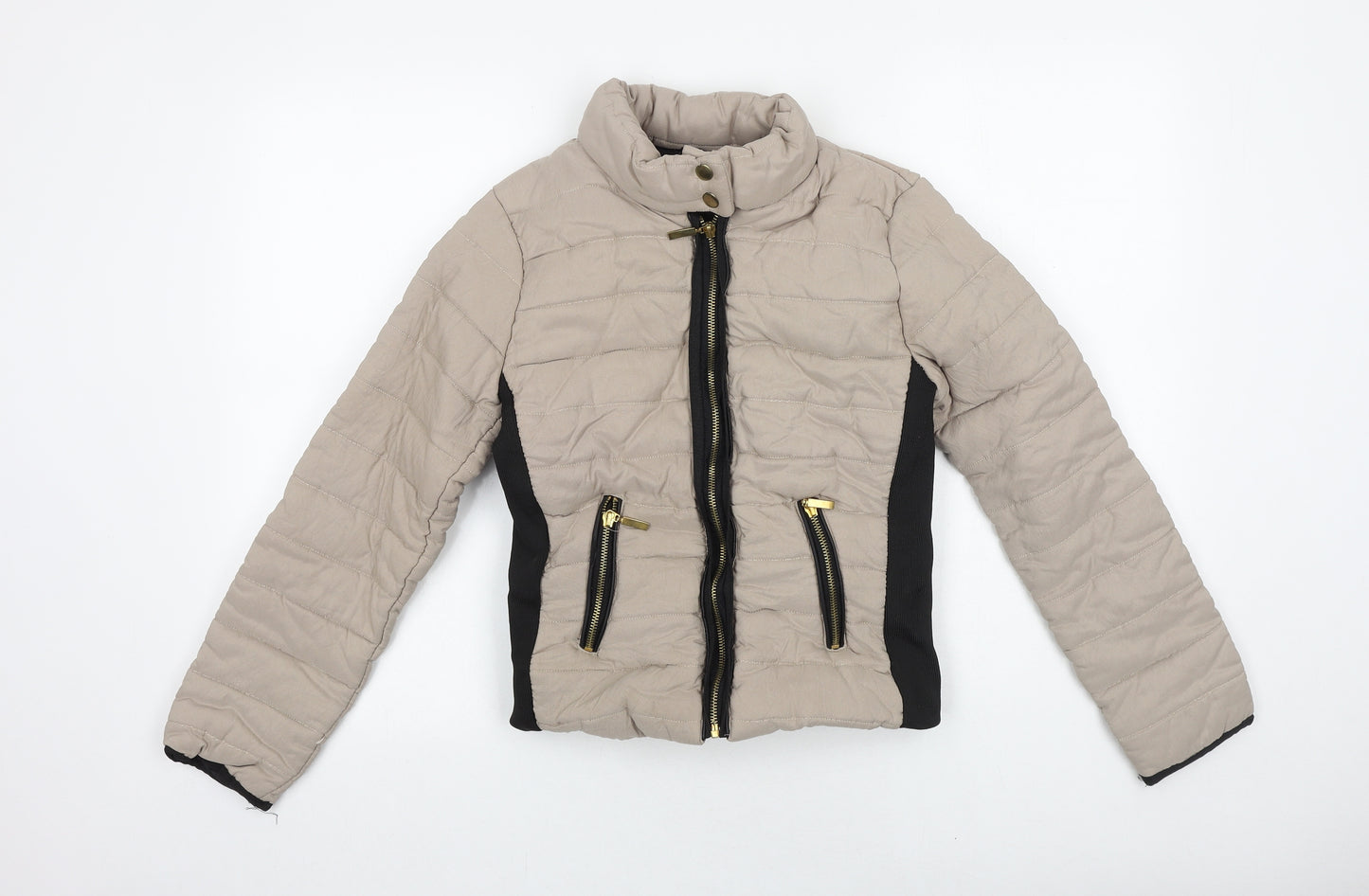 Preworn Womens Beige Puffer Jacket Jacket Size S Zip