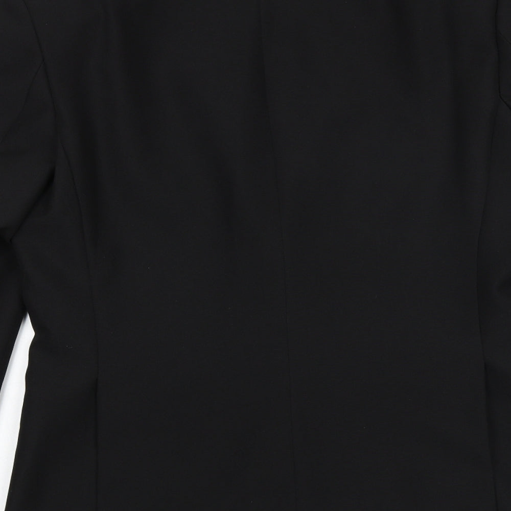Preworn Mens Black Polyester Tuxedo Suit Jacket Size 38 Regular