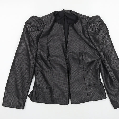 atentif Womens Grey Polyester Jacket Blazer Size 10 - Shoulder Detail