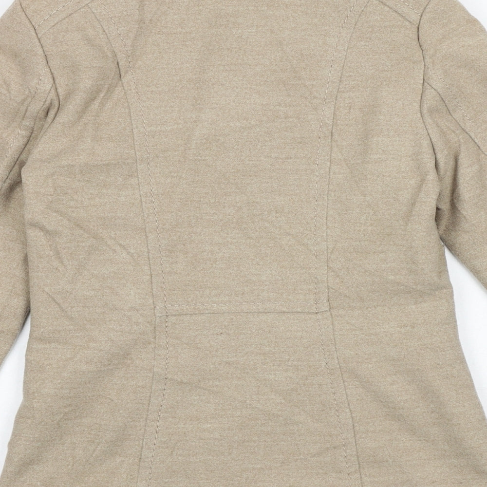 H&M Womens Beige Pea Coat Coat Size 4 Button